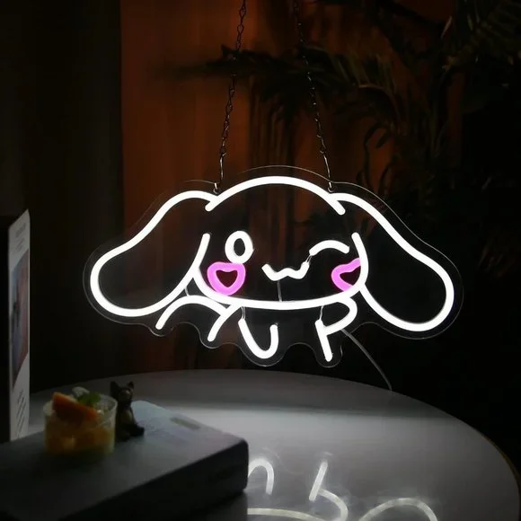 Neon Cinnamoroll Bunny Kawaii Cartoon Cute Chibi Teen Kids Girl Room Wall Decor - Picture 6 of 6